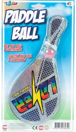 Paddleball 12x27 cm - Klassisk boldspil i sølv