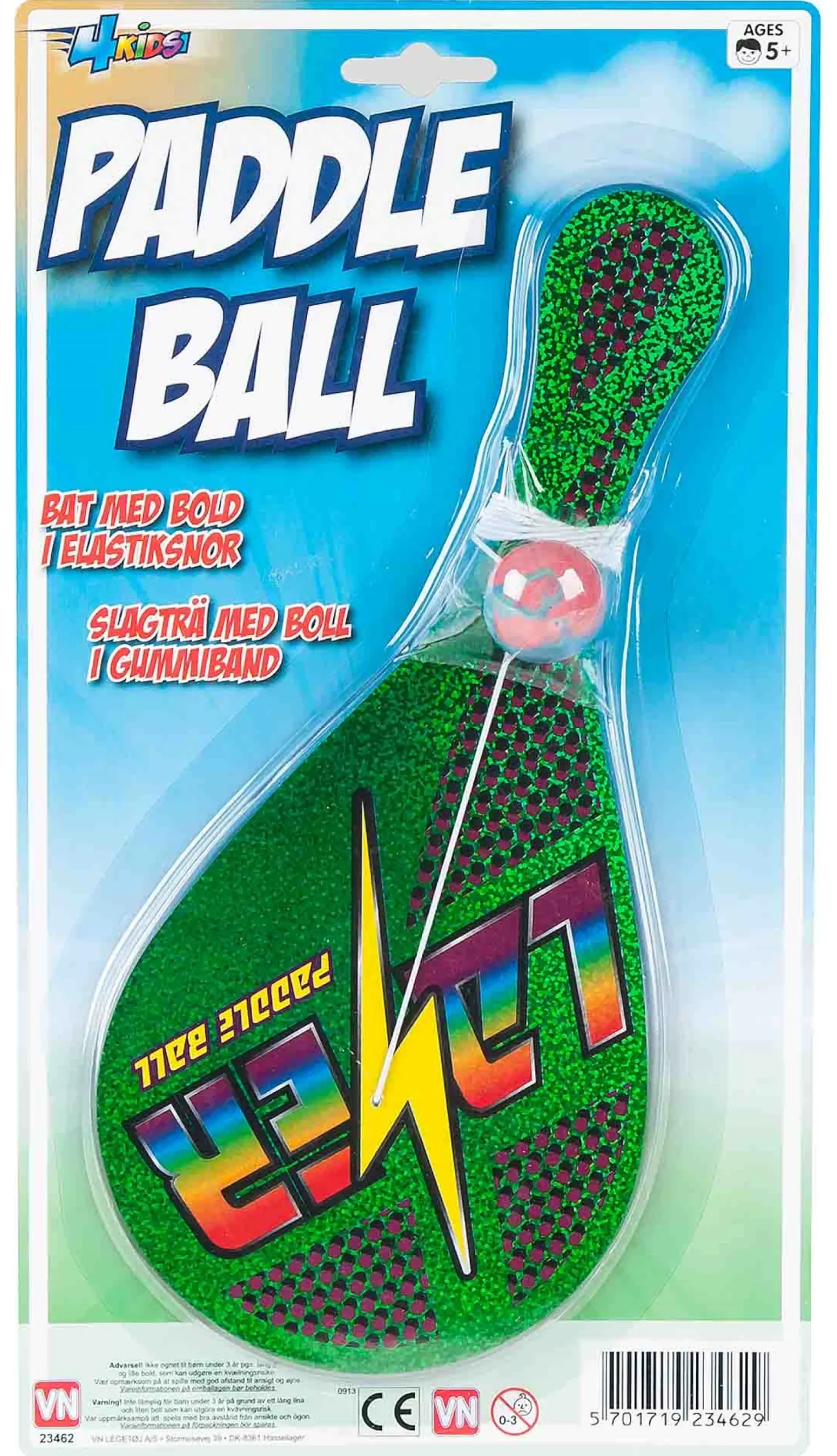Paddleball 12x27 cm - Klassisk boldspil i grøn
