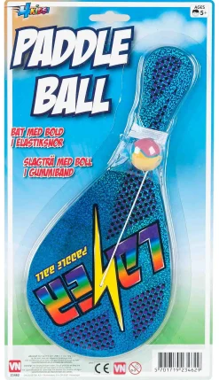 Paddleball 12x27 cm - Klassisk boldspil i blå
