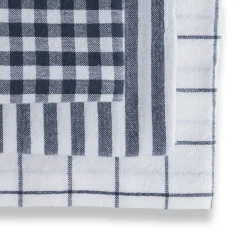 3-pak viskestykker 50x70 cm - 100% Bomuld - Blå og hvide