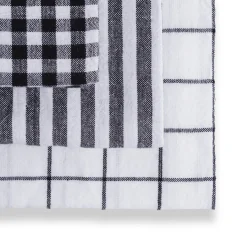 3-pak viskestykker 50x70 cm - 100% Bomuld - Sorte og hvide