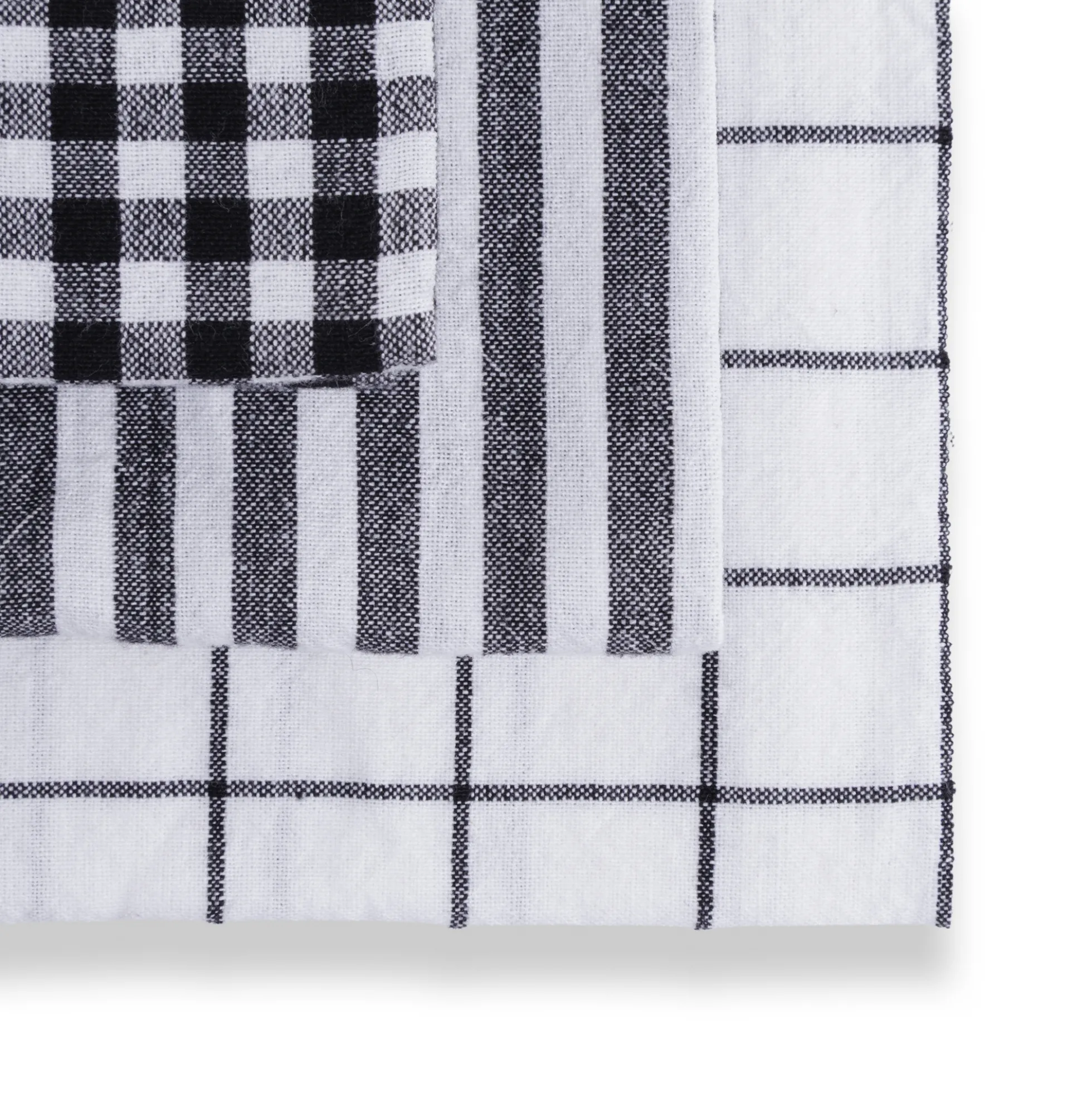 3-pak viskestykker 50x70 cm - 100% Bomuld - Sorte og hvide
