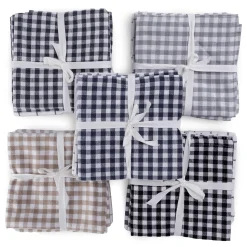3-pak viskestykker 50x70 cm - 100% Bomuld - Sorte og hvide