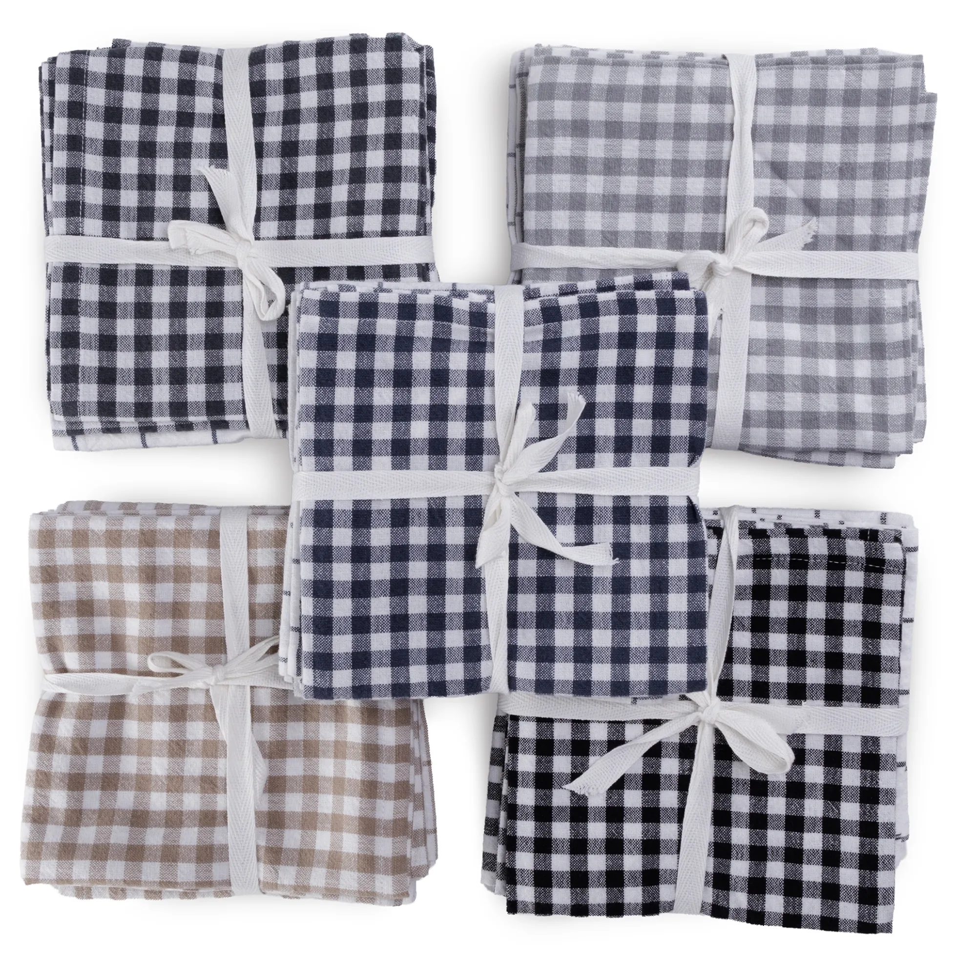 3-pak viskestykker 50x70 cm - 100% Bomuld - Sorte og hvide