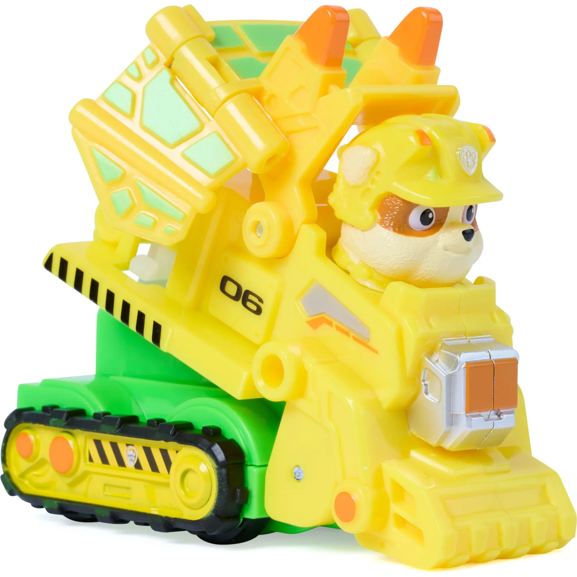 PAW Patrol Dino Filmen Pup Squad Jump Flip - Rubble - 6 cm køretøj