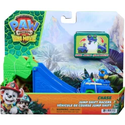PAW Patrol Dino Filmen Pup Squad Jump Flip - Chase - 6 cm køretøj