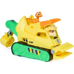 PAW Patrol Dino Filmen Rubble dino-køretøj med figur - 15 cm