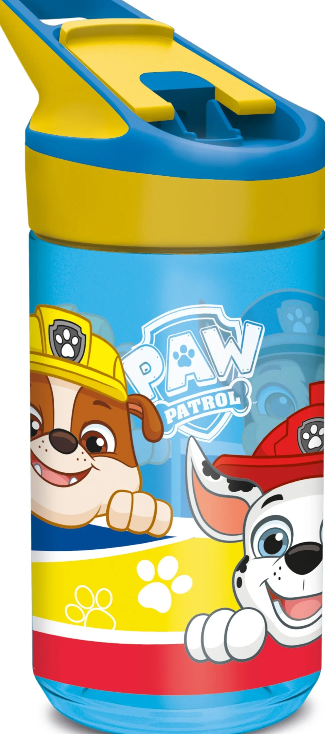 Paw Patrol drikkedunk - Vandflaske med flipfunktion og sugerør - Blå