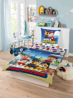 Paw Patrol sengetøj - 100% blødt bomuld - Børnesengetøj 140x200 cm - Roll with the Patrol