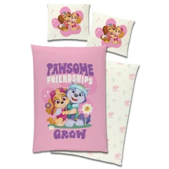 Paw Patrol sengetøj - 100% bomuld - Børnesengetøj 140x200 cm - Pawsome Friendships Grow