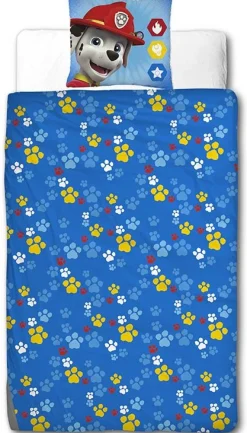 Paw Patrol sengetøj - 100% bomuld - Børnesengetøj 140x200 cm - Marshall, Rubble og Chase