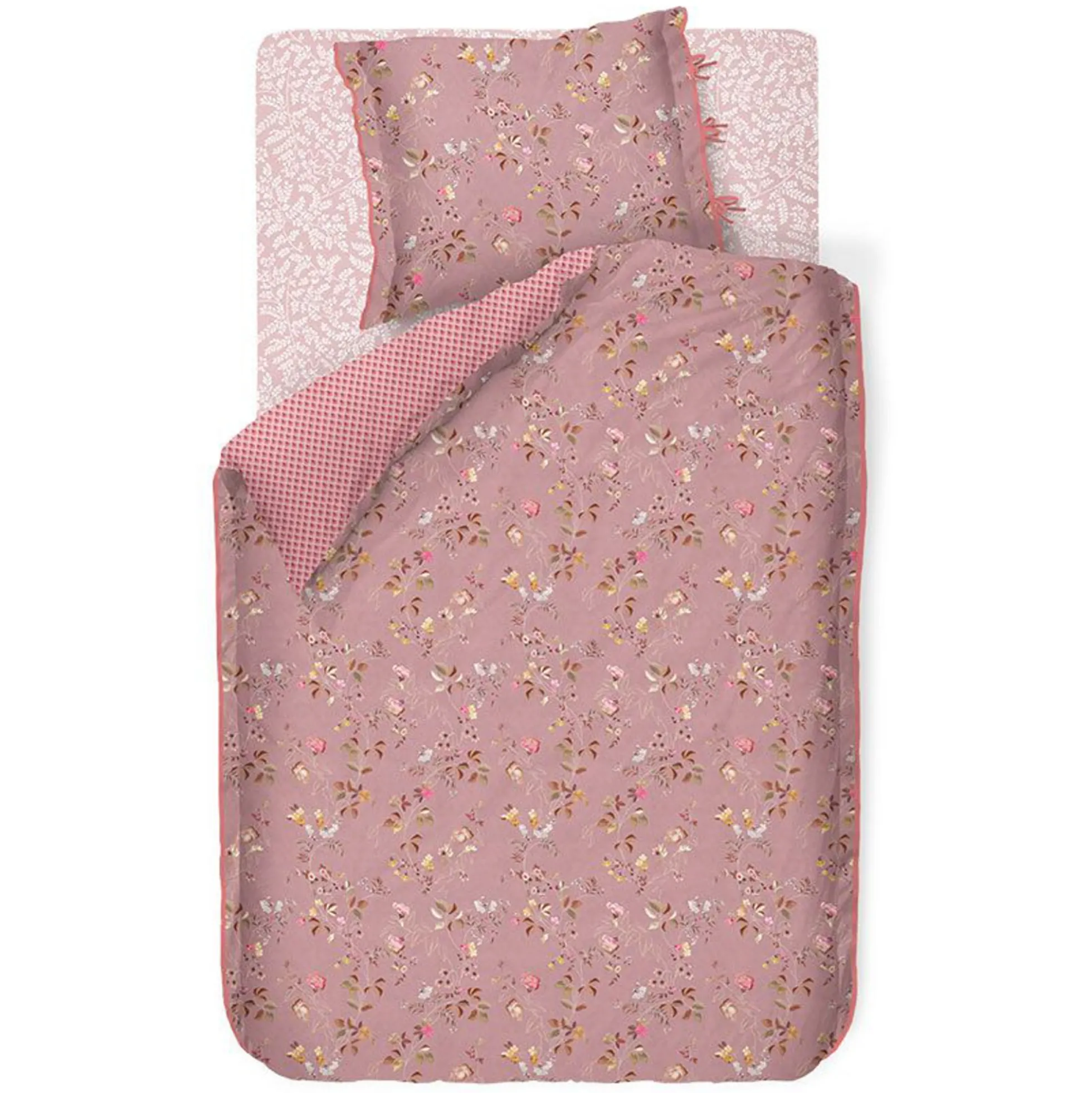 Pip Studio sengetøj - 140x220 cm - Tokyo Blossom - Vendbar dynebetræk - 100% bomulds sengesæt