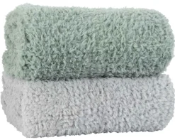 Plaid i teddy fleece - 120x160 cm - Støvet grøn - Blødt tæppe fra Nordstrand