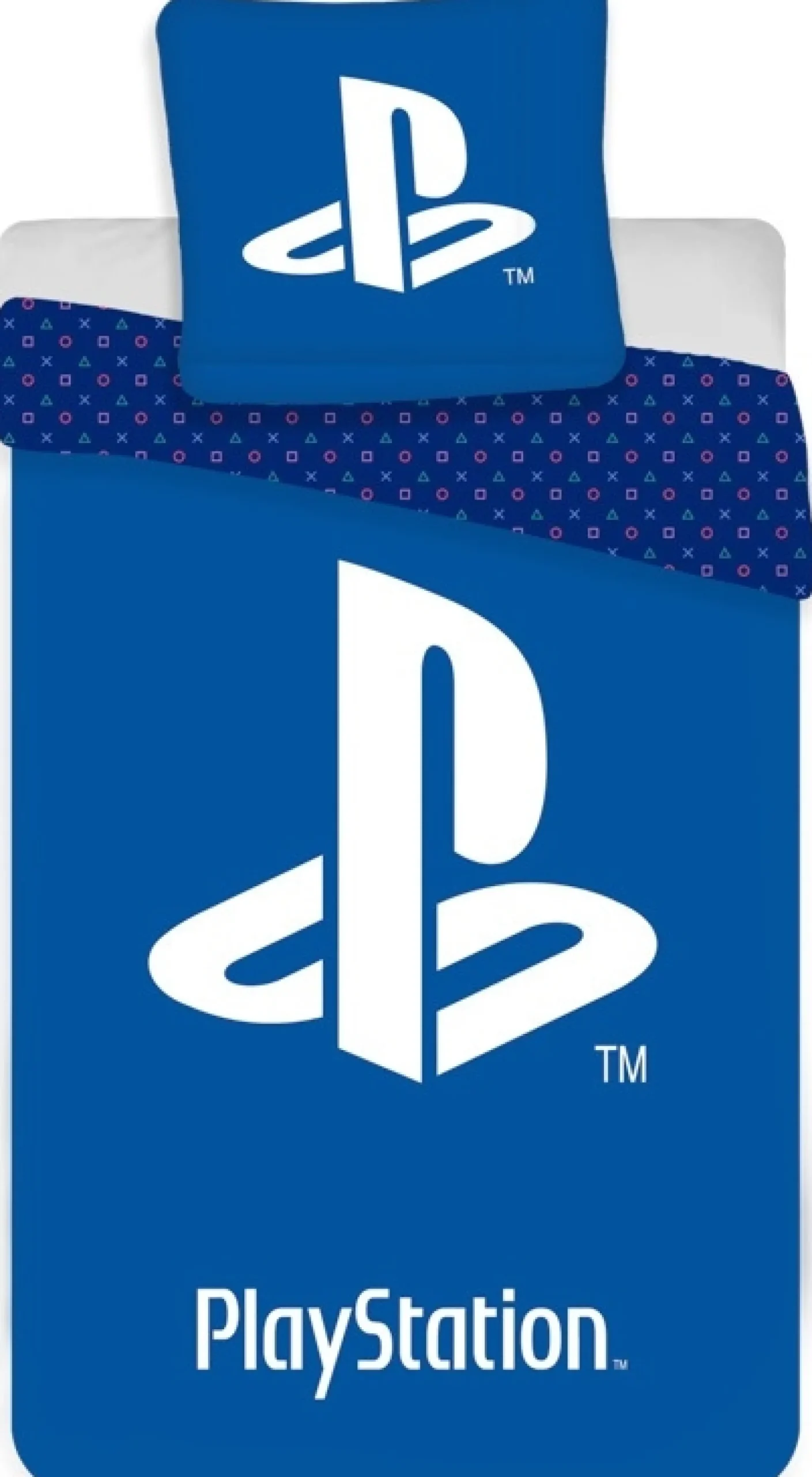 PlayStation sengetøj - 100% bomuld - Børnesengetøj 140x200 cm - Blåt PS5 sengetøj