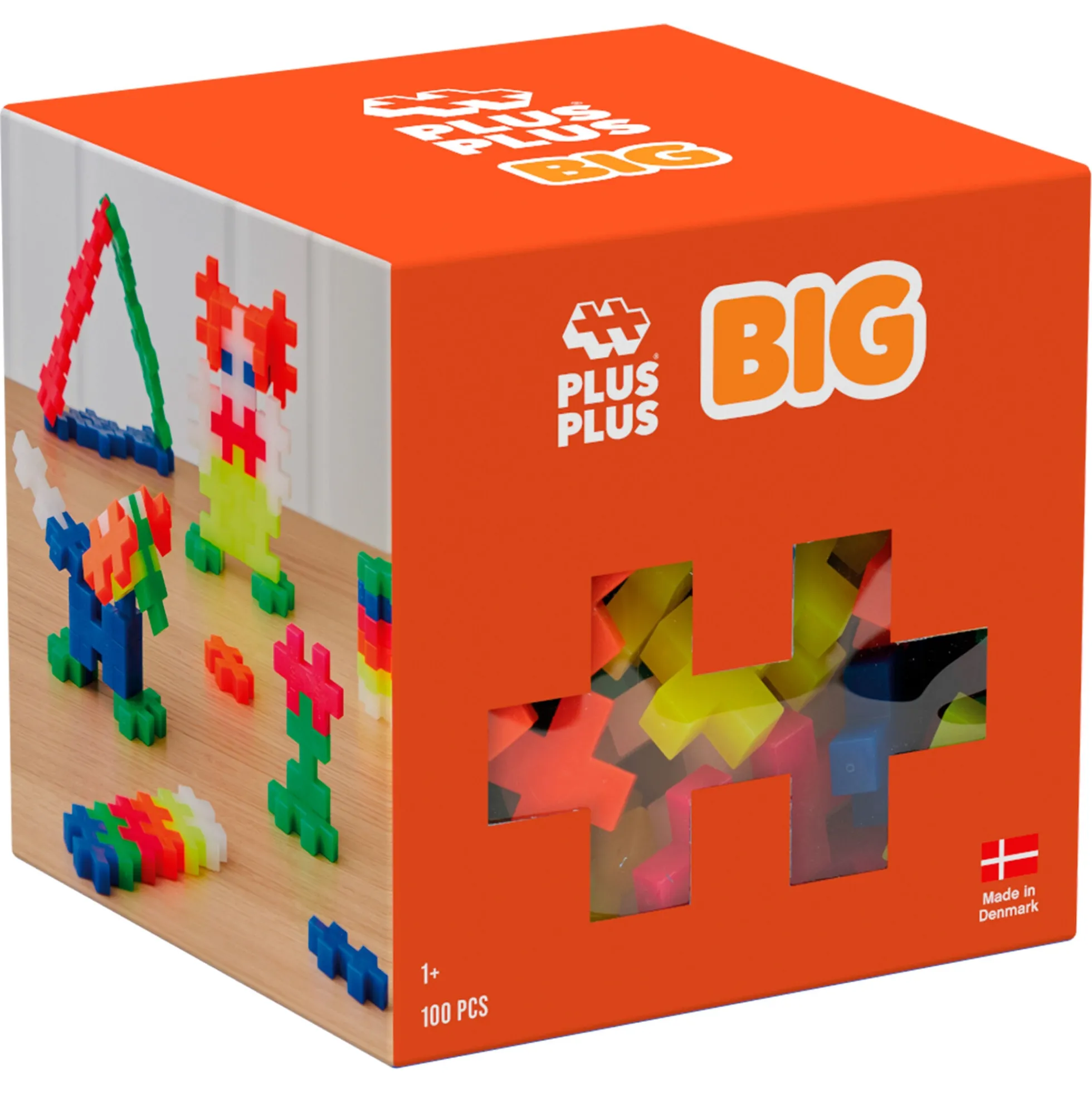 Plus-Plus BIG byggebrikker i neonfarver - 100 dele