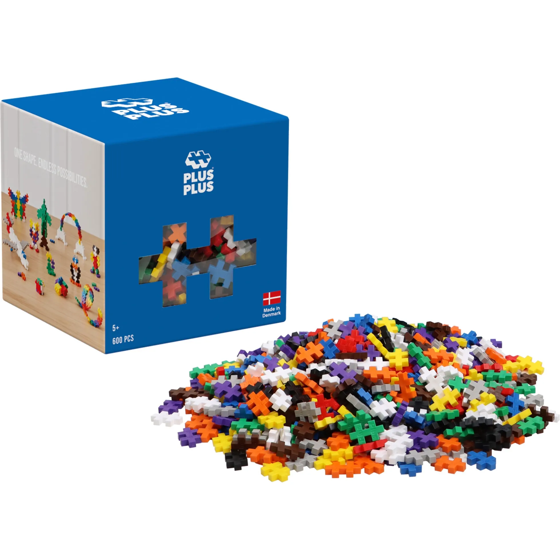 Plus-Plus byggebrikker i basisfarver - 600 dele