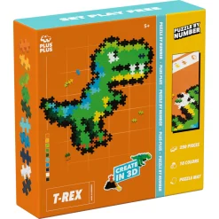 Plus-Plus Puzzle By Number med T-Rex i 2D og 3D - 250 dele