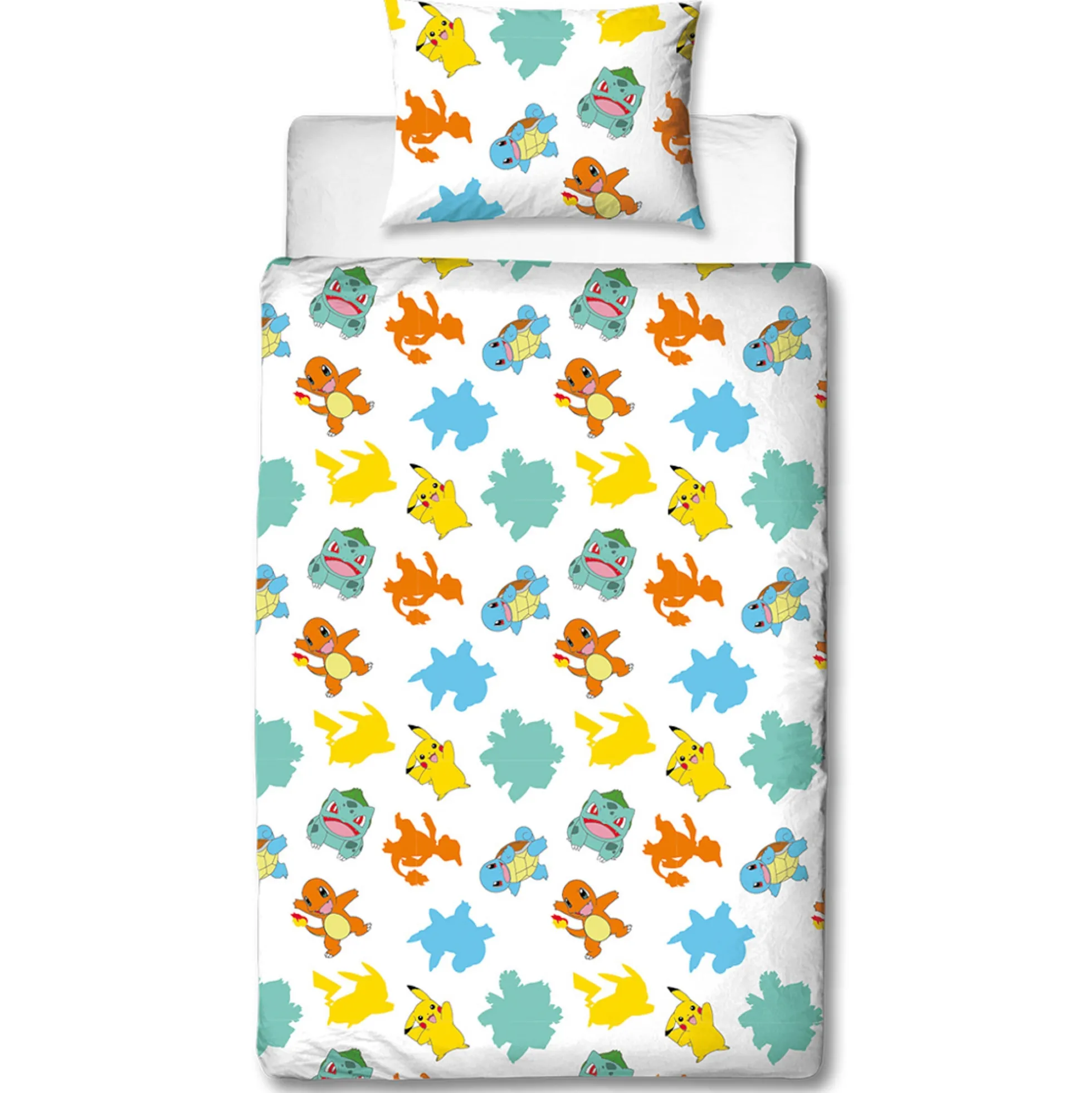 Pokemon Sengetøj - 150x210 cm - Sengetøj med 2 i 1 design - 100% bomuld