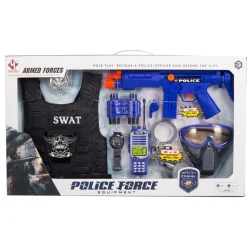 Politisæt med SWAT vest og maskinpistol 40x59x11 cm - 9 dele