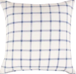 Pudebetræk 60x63 cm - Bæk og Bølge - 100% Bomulds krep - Blå tern