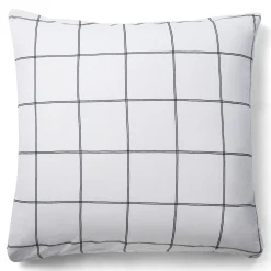 Pudebetræk 60x63 cm - 100% bomuld - Hvid med sorte tern