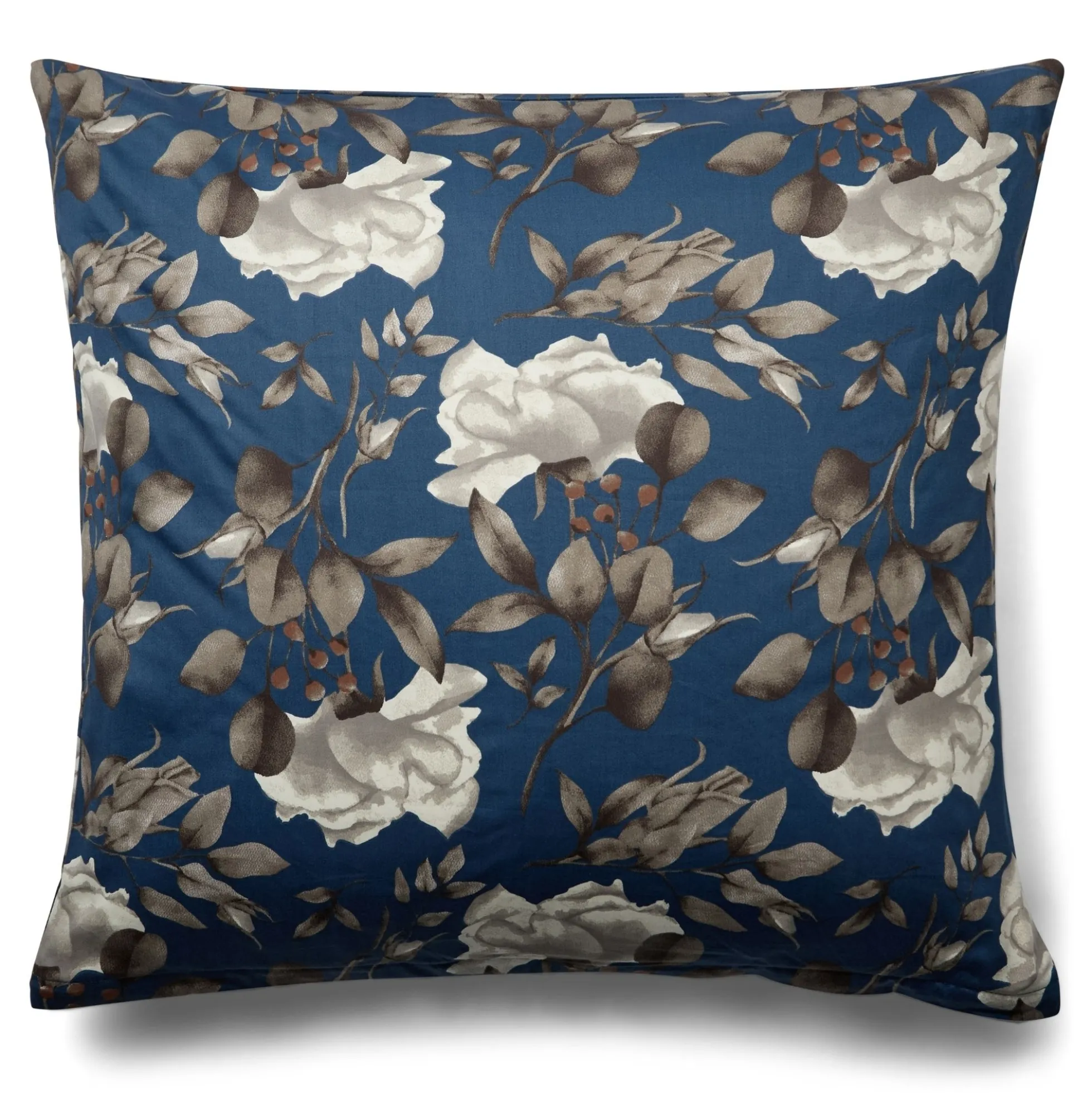 Pudebetræk 60x63 cm - Bomuldssatin - Blossom blue - Blomster print
