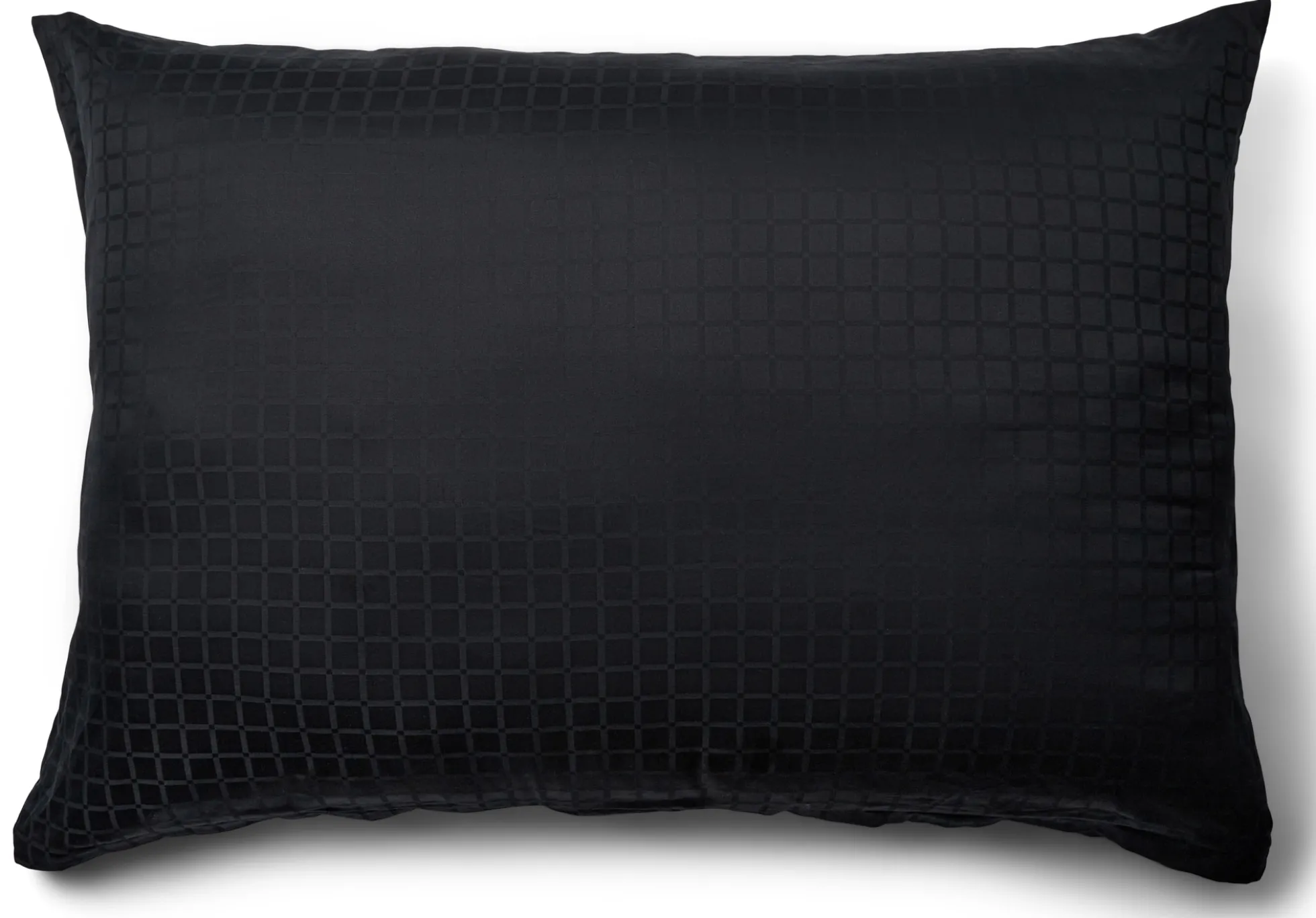 Pudebetræk 70x100 cm - 100% bomuldssatin - Gavlpude - Sort jacquardvævet