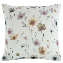 Pudebetræk 60x63 cm - Bomuldssatin - Hvidt blomster print