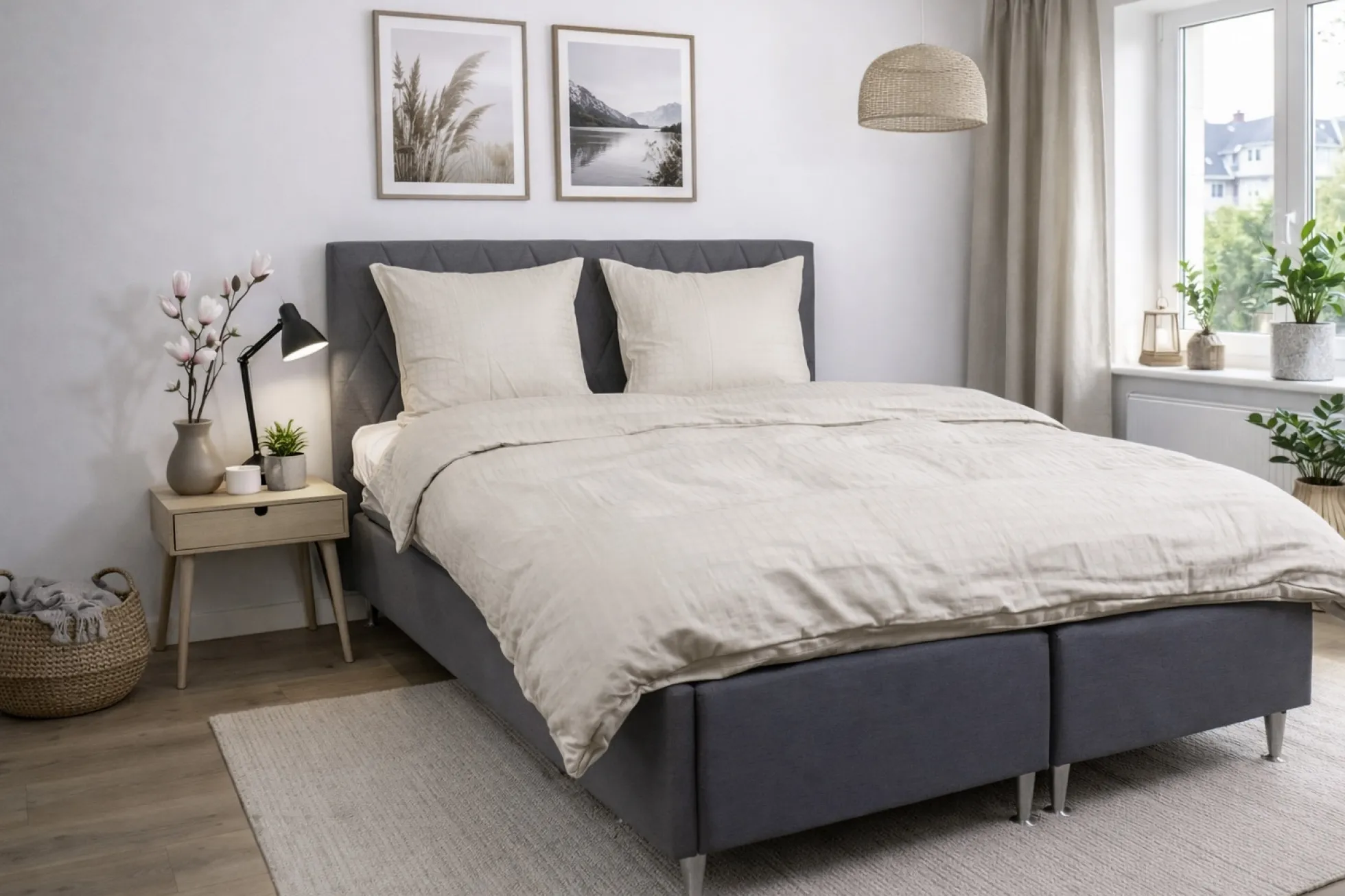 Pudebetræk 50x150 cm - 100% Bomuldssatin - Multipude - Sandfarvet jacquardvævet