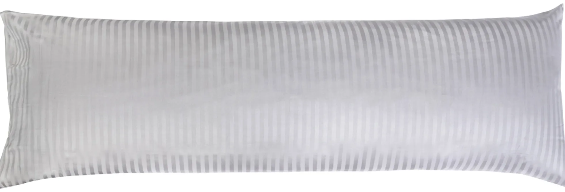 Pudebetræk 50x150 cm - 100% bomuldssatin - Multipude - Klassisk lysegrå striber