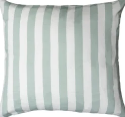 Pudebetræk 60x63 cm - 100% bomuldssatin - Nordic Stripe - Mint farvet striber