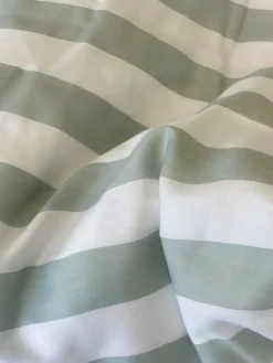 Pudebetræk 60x63 cm - 100% bomuldssatin - Nordic Stripe - Mint farvet striber