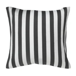 Pudebetræk 60x63 cm - 100% bomuldssatin - Nordic Stripe - Mørkegrå striber