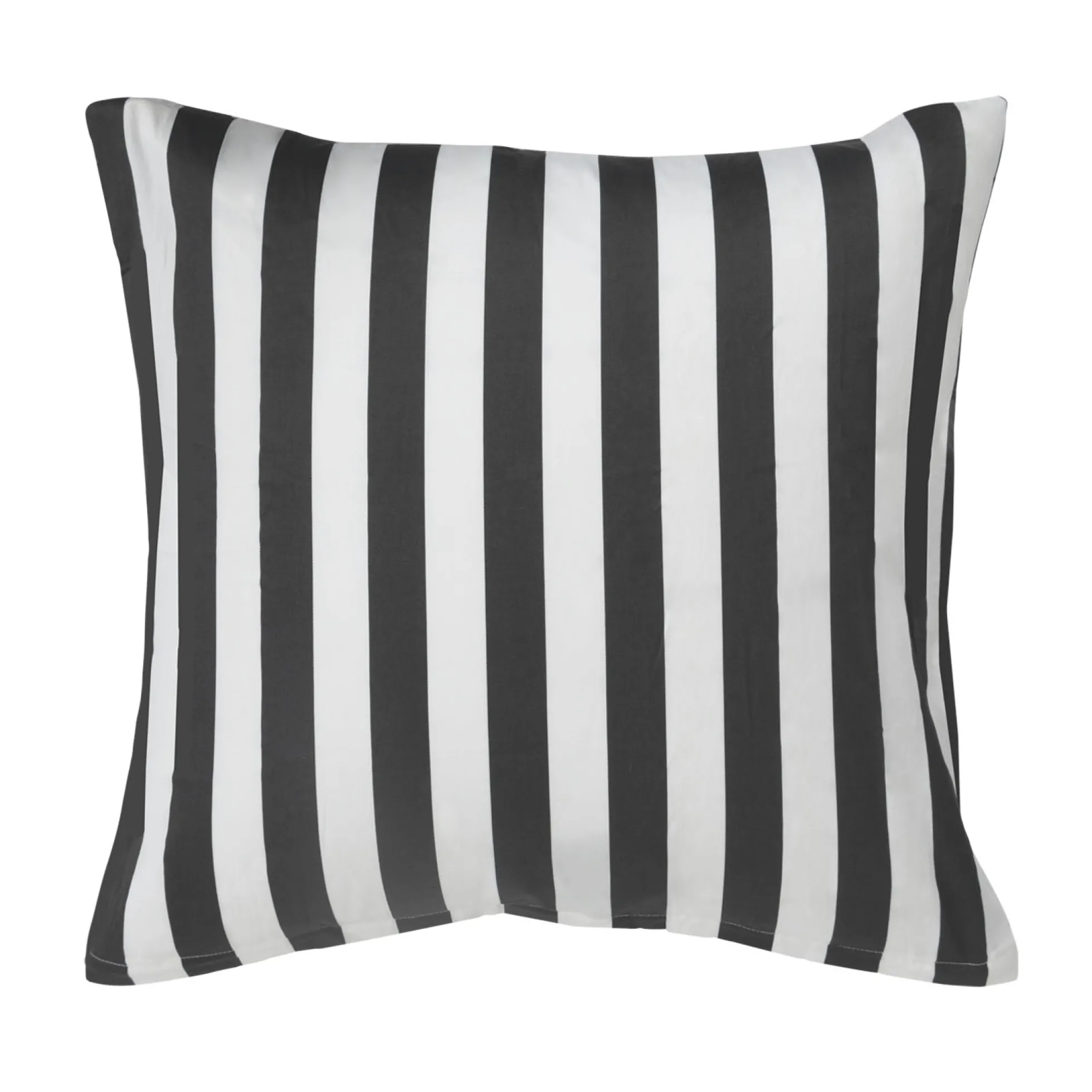 Pudebetræk 60x63 cm - 100% bomuldssatin - Nordic Stripe - Mørkegrå striber