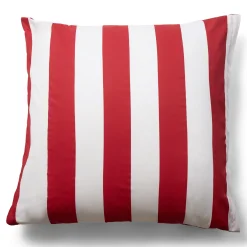 Pudebetræk 60x63 cm - 100% bomuldssatin - Nordic Stripe - Brede røde striber