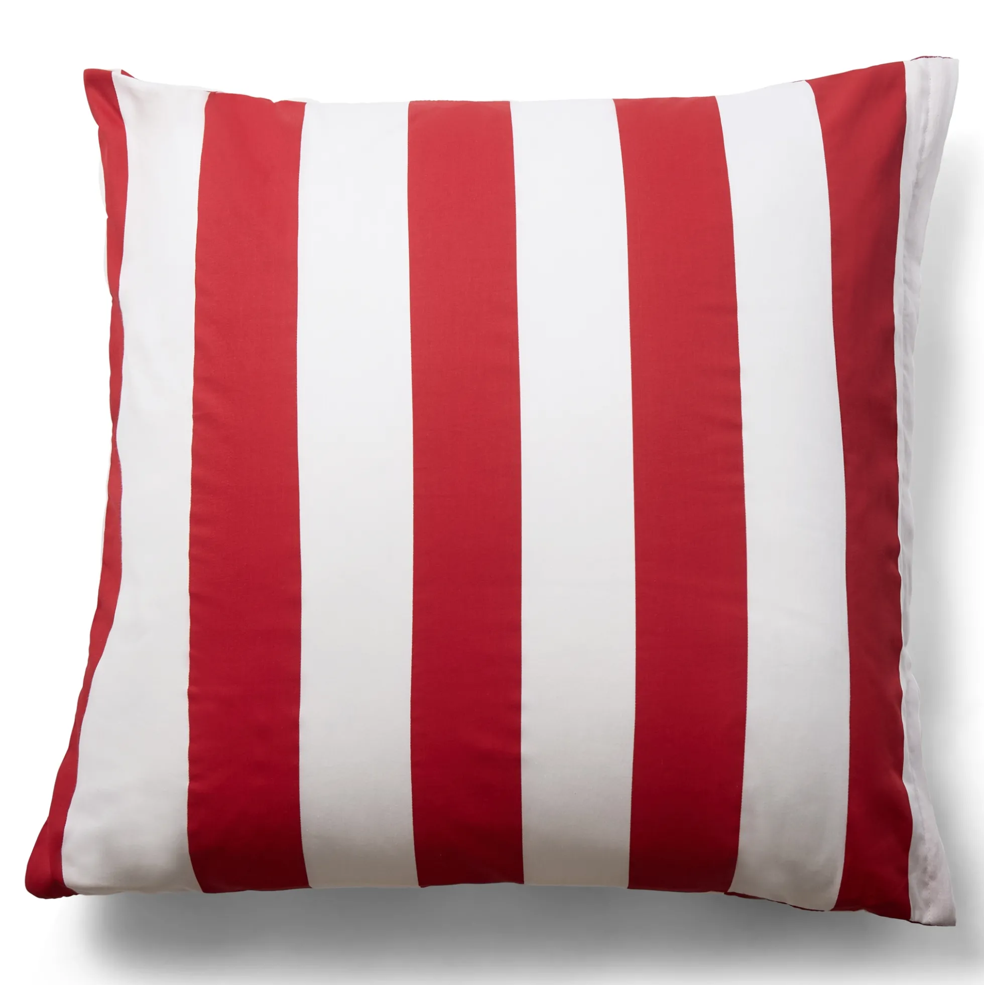 Pudebetræk 60x63 cm - 100% bomuldssatin - Nordic Stripe - Brede røde striber