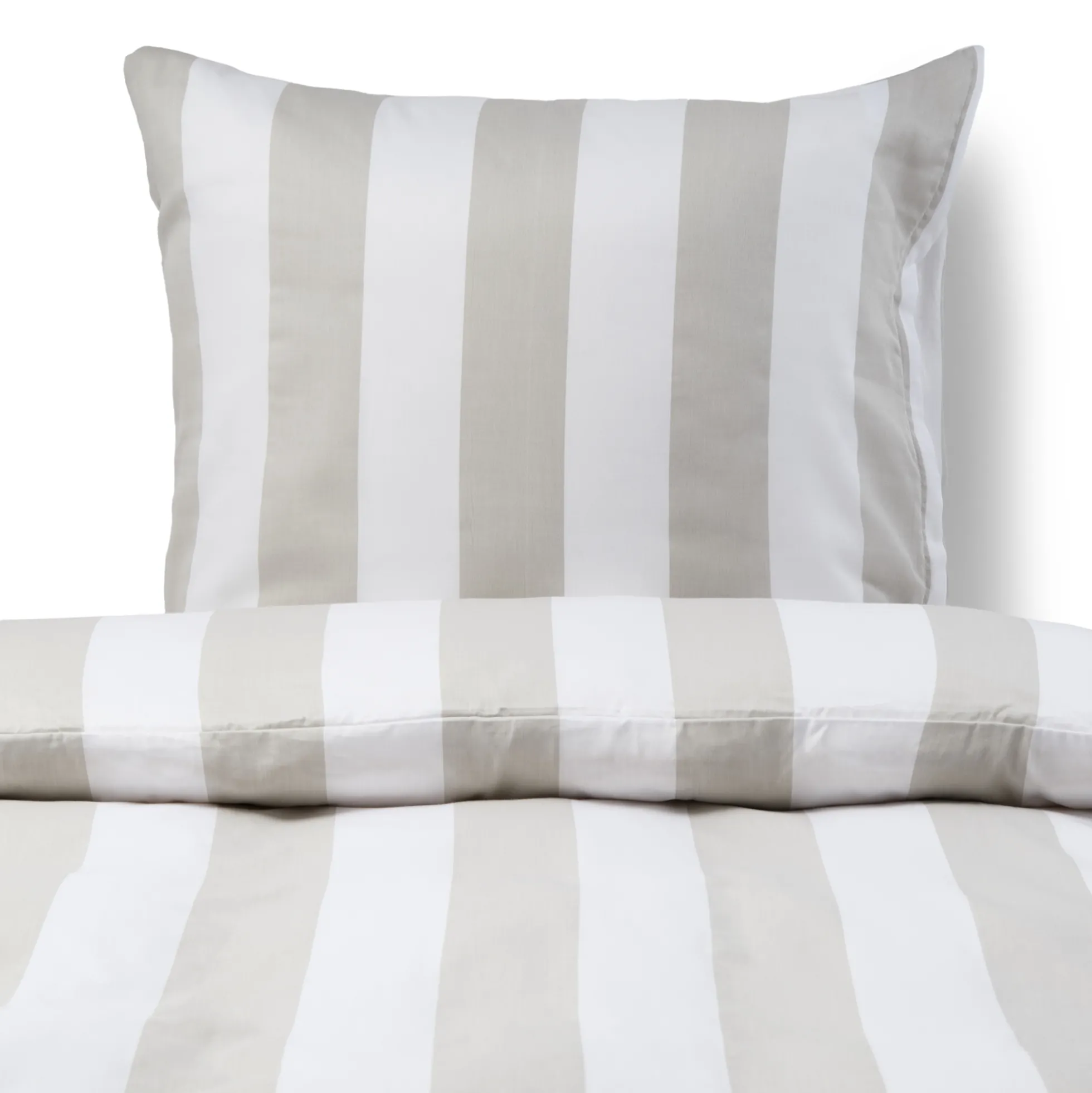 Pudebetræk 60x63 cm - 100% bomuldssatin - Nordic Stripe - Brede grå striber
