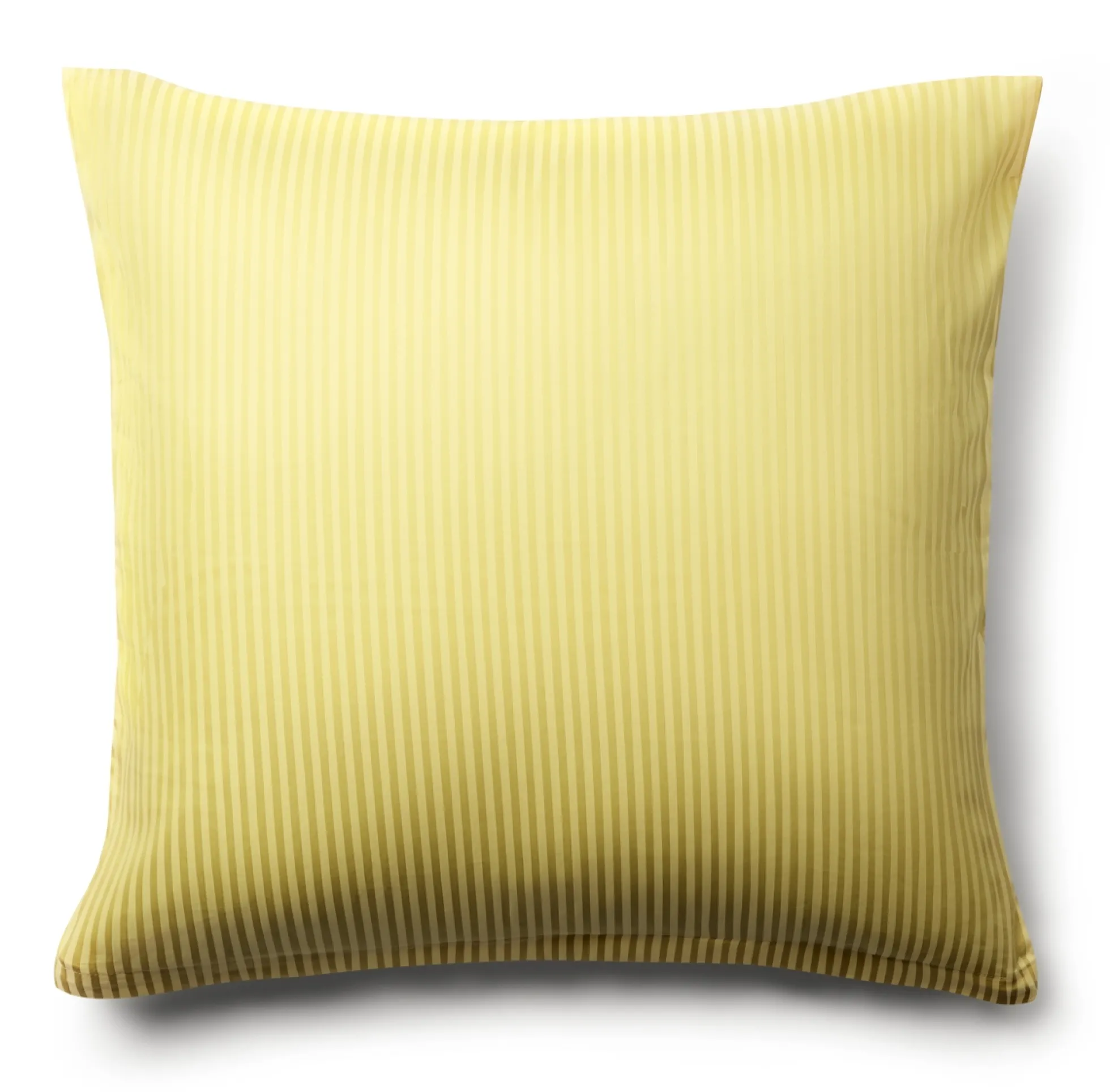 Pudebetræk 60x63 cm - Egyptisk bomuld - Gule jacquardvævede striber