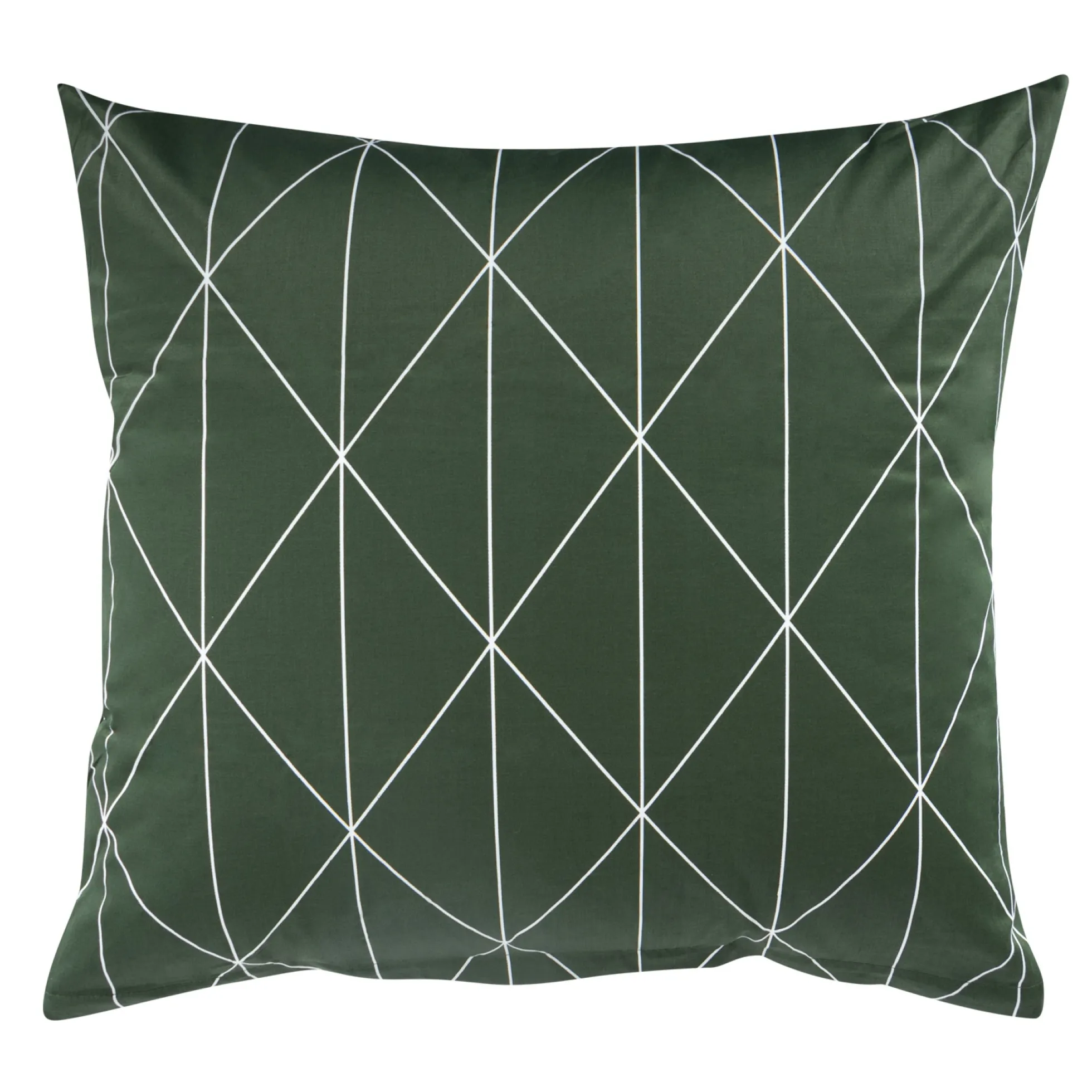 Pudebetræk 60x63 cm - Graphic harlekin - Grøn - 100% Bomuldssatin