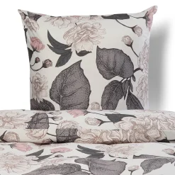 Pudebetræk 60x63 cm - Microfiber - Beige blomstret print