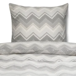 Pudebetræk 60x63 cm - Microfiber - Gråt zig zag mønster
