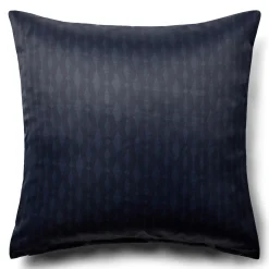Pudebetræk 60x63 cm - Satin - Mørkeblåt mønster design