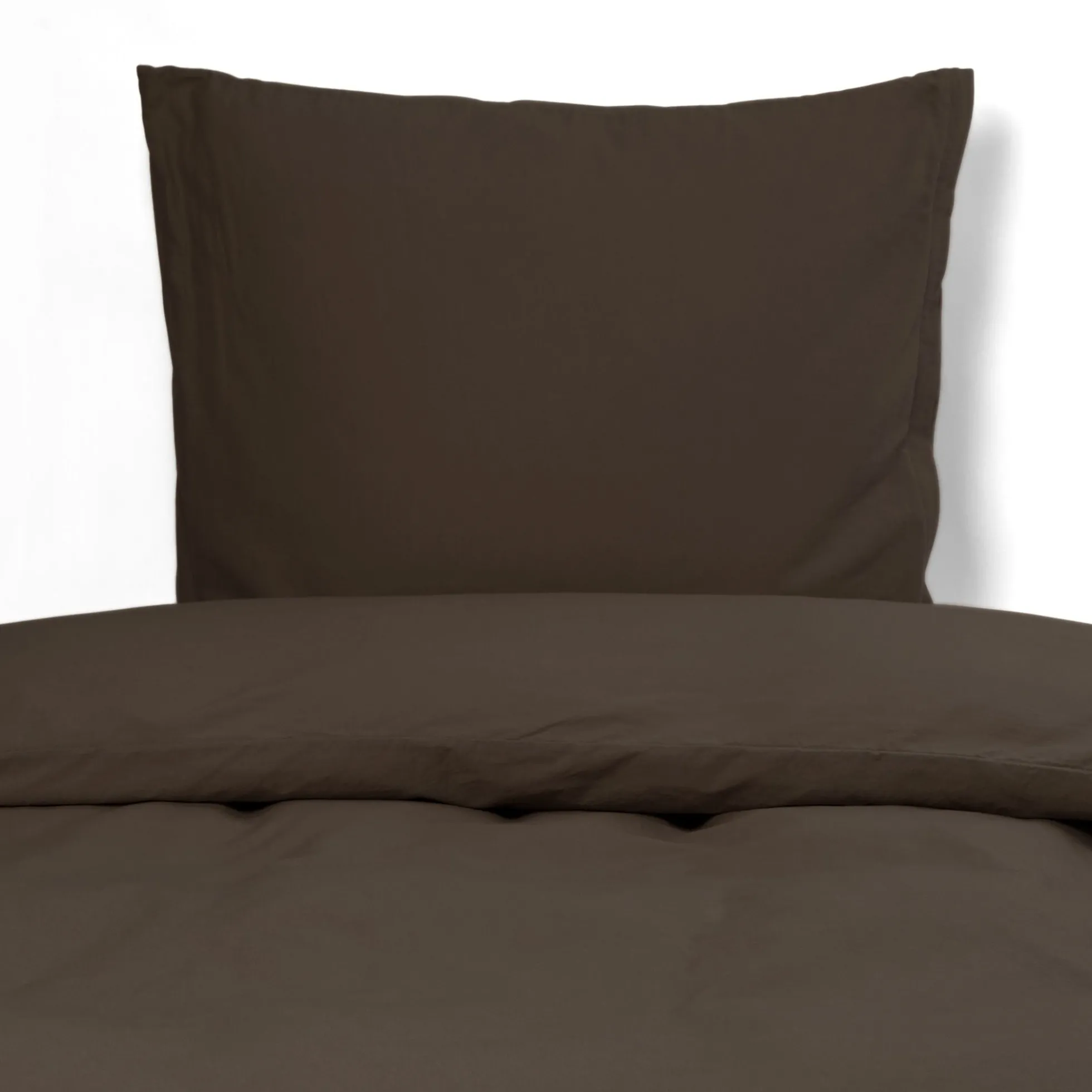 Pudebetræk 60x63 cm - Stonewashed - Firm dark brown