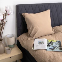 Pudebetræk 60x63 cm - Stonewashed - Firm brown