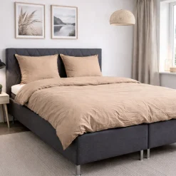 Pudebetræk 60x63 cm - Stonewashed - Firm brown