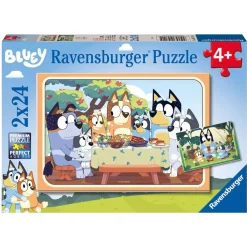 Puslespil med Bluey - 2x24 brikker