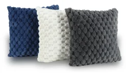 Pyntepude - 45x45 cm - Blå - Fake fur sofapude - Eksklusiv vaffelstruktur - Nordstrand Home