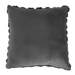Pyntepude - 45x45 cm - Grå - Fake fur sofapude - Eksklusiv vaffelstruktur - Nordstrand Home