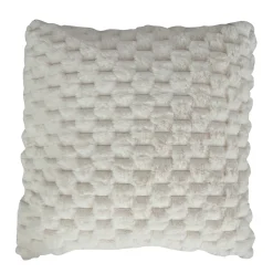 Pyntepude - 45x45 cm - Hvid - Fake fur sofapude - Eksklusiv vaffelstruktur - Nordstrand Home