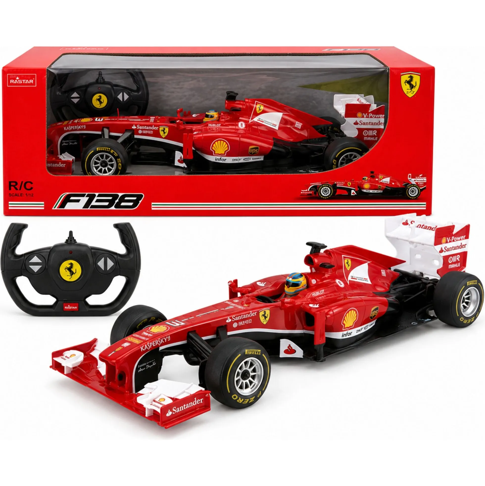 Rastar fjernstyrret Formel 1 Ferrari - Rækkevidde op til 10 meter - 42 cm